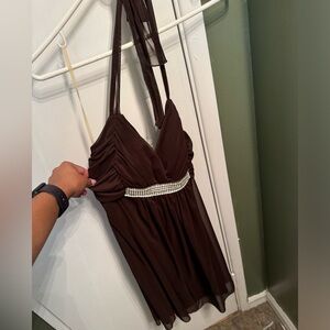 Brown halter dress
